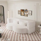 Canapé-lit convertible en tissu Teddy rempli de mousse