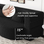 Canapé-lit convertible en tissu Teddy rempli de mousse