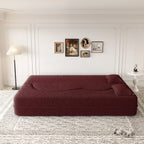 Canapé-lit convertible en tissu Teddy rempli de mousse