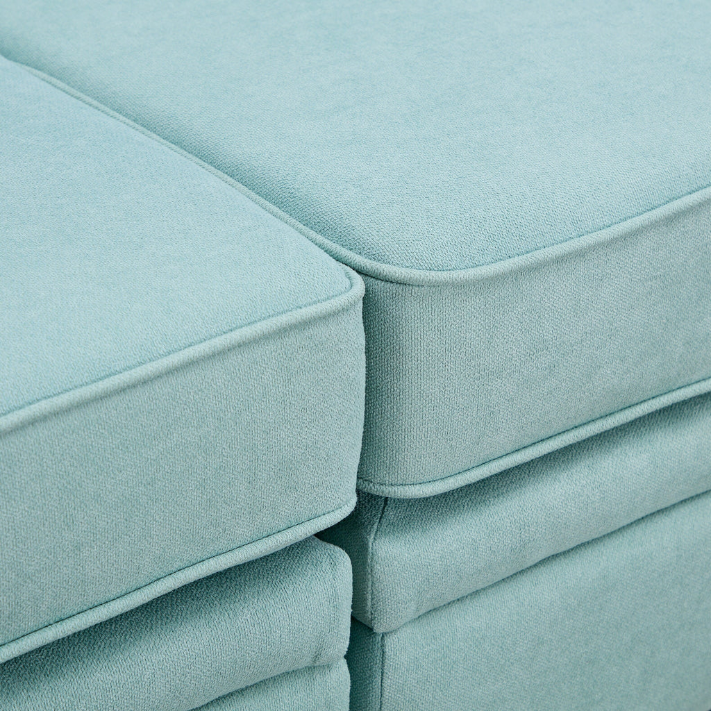 Canapé modulable en U convertible avec pouf de rangement et méridienne réversible pour salon