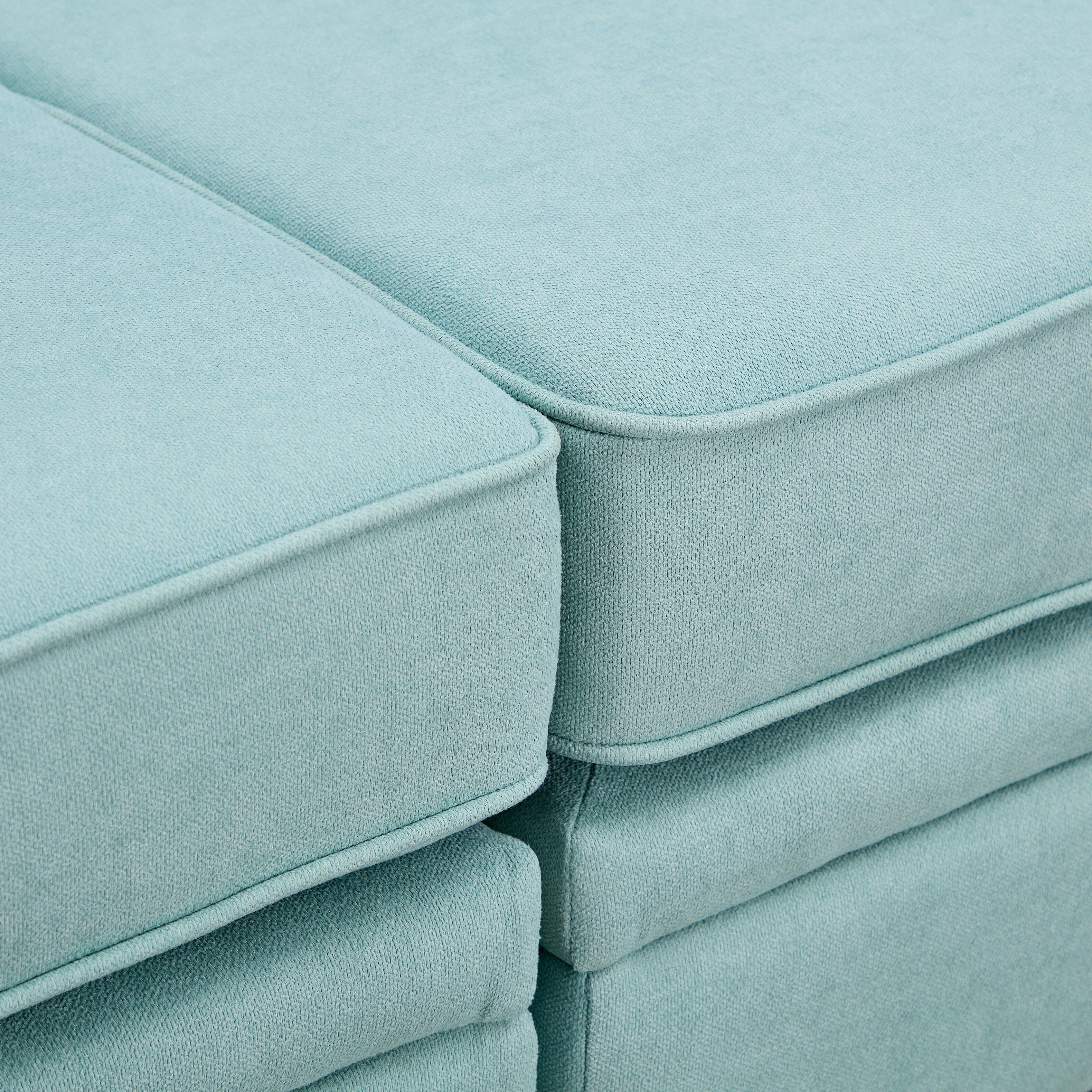 Canapé modulable en U convertible avec pouf de rangement et méridienne réversible pour salon