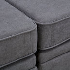 Canapé modulable en U convertible avec pouf de rangement et méridienne réversible pour salon