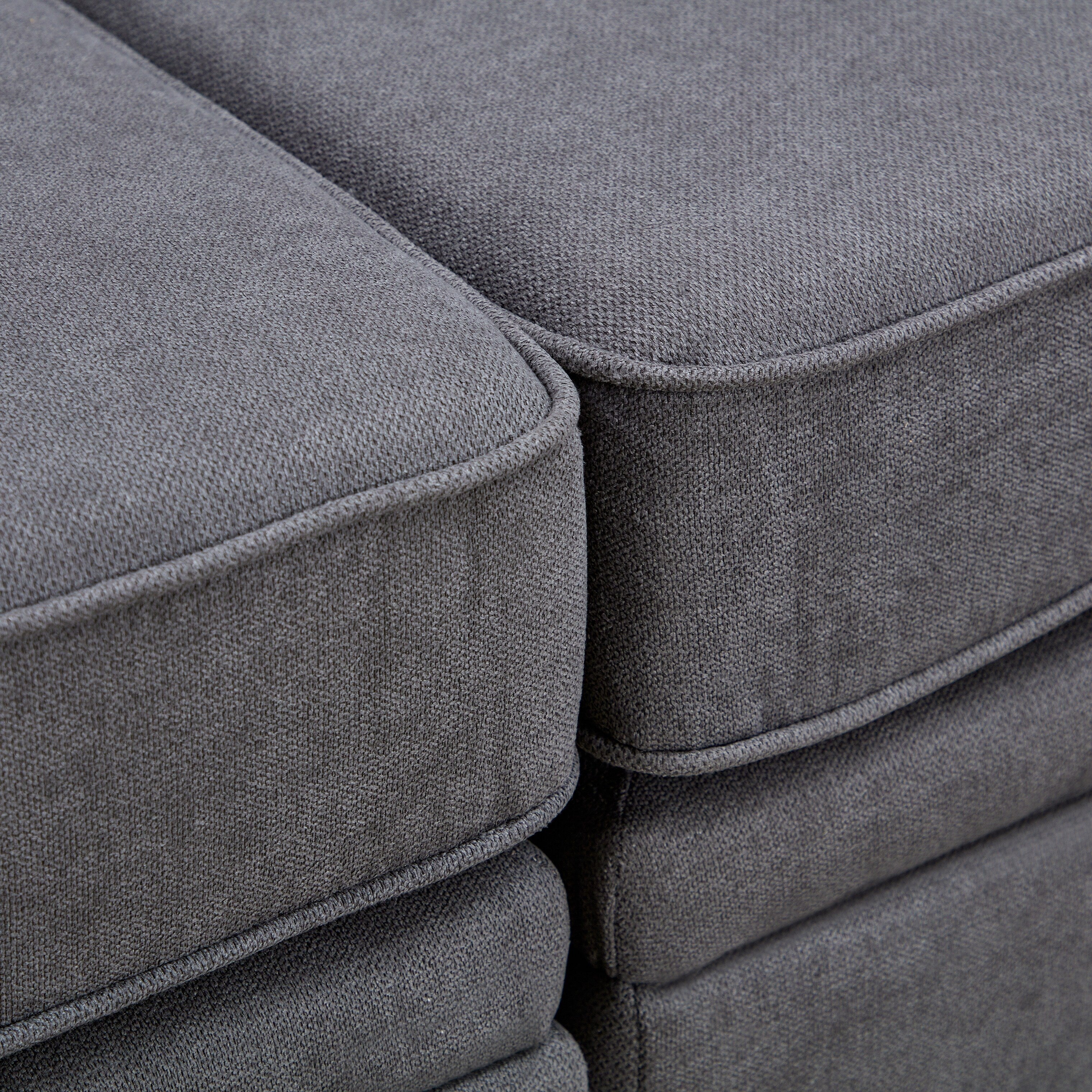 Canapé modulable en U convertible avec pouf de rangement et méridienne réversible pour salon