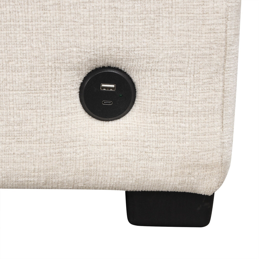 Canapé convertible en U avec lit gigogne, ports USB et porte-gobelets pour le salon