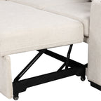 Canapé convertible en U avec lit gigogne, ports USB et porte-gobelets pour le salon