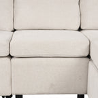 Canapé convertible en U avec lit gigogne, ports USB et porte-gobelets pour le salon