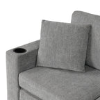 Canapé convertible en U avec lit gigogne, ports USB et porte-gobelets pour le salon