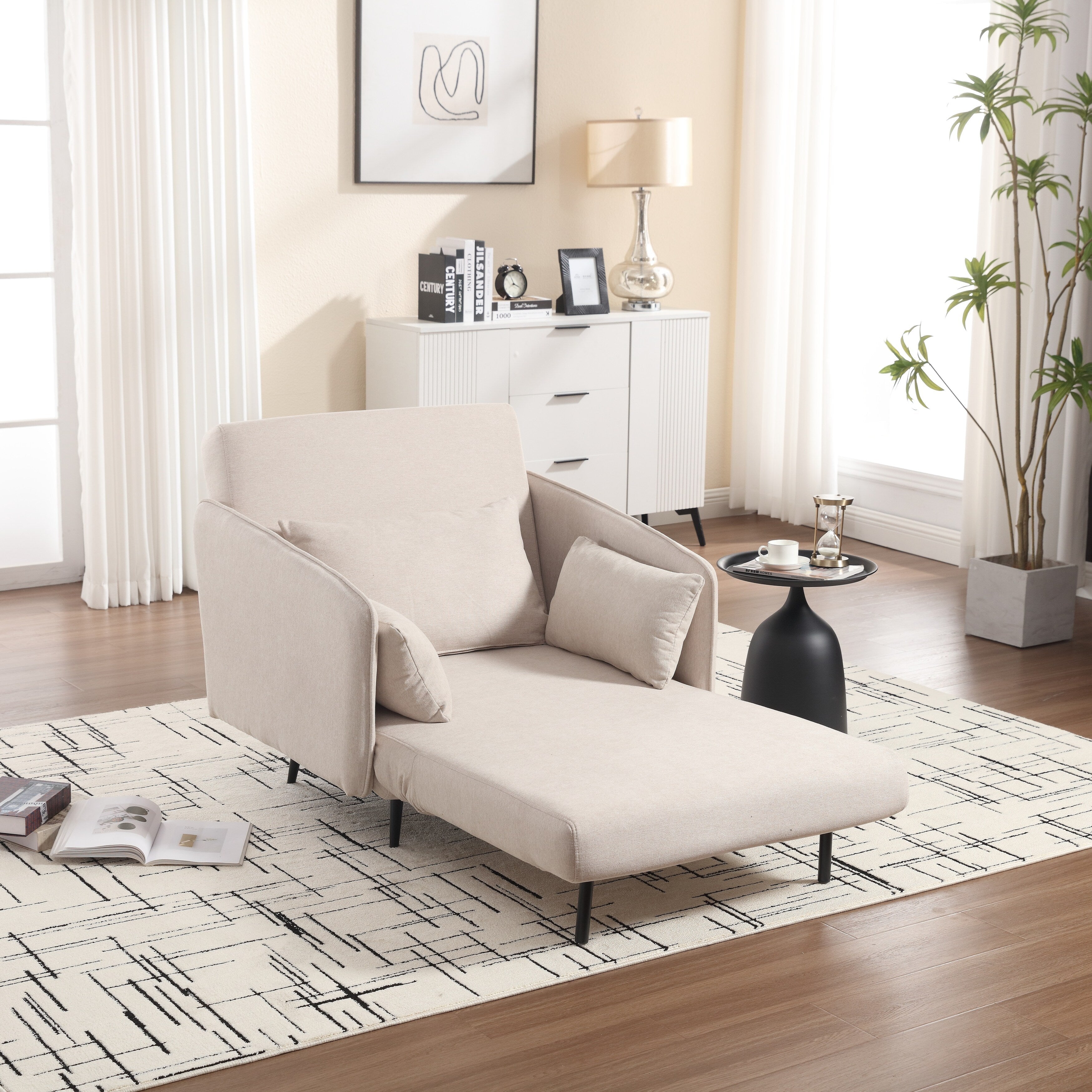 Coolmore Canapé multifonctionnel réglable, fauteuil convertible et lit d'appoint