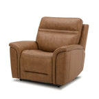 Fauteuil inclinable électrique en cuir Cooper - Camel