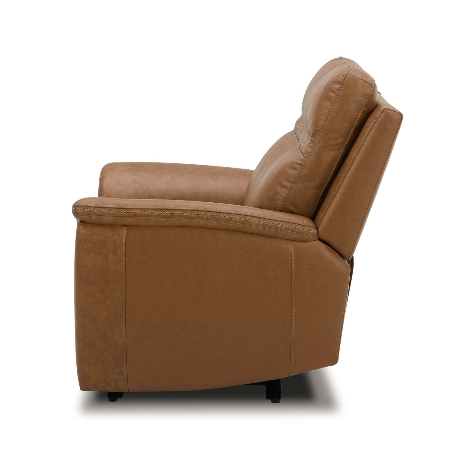 Fauteuil inclinable électrique en cuir Cooper - Camel