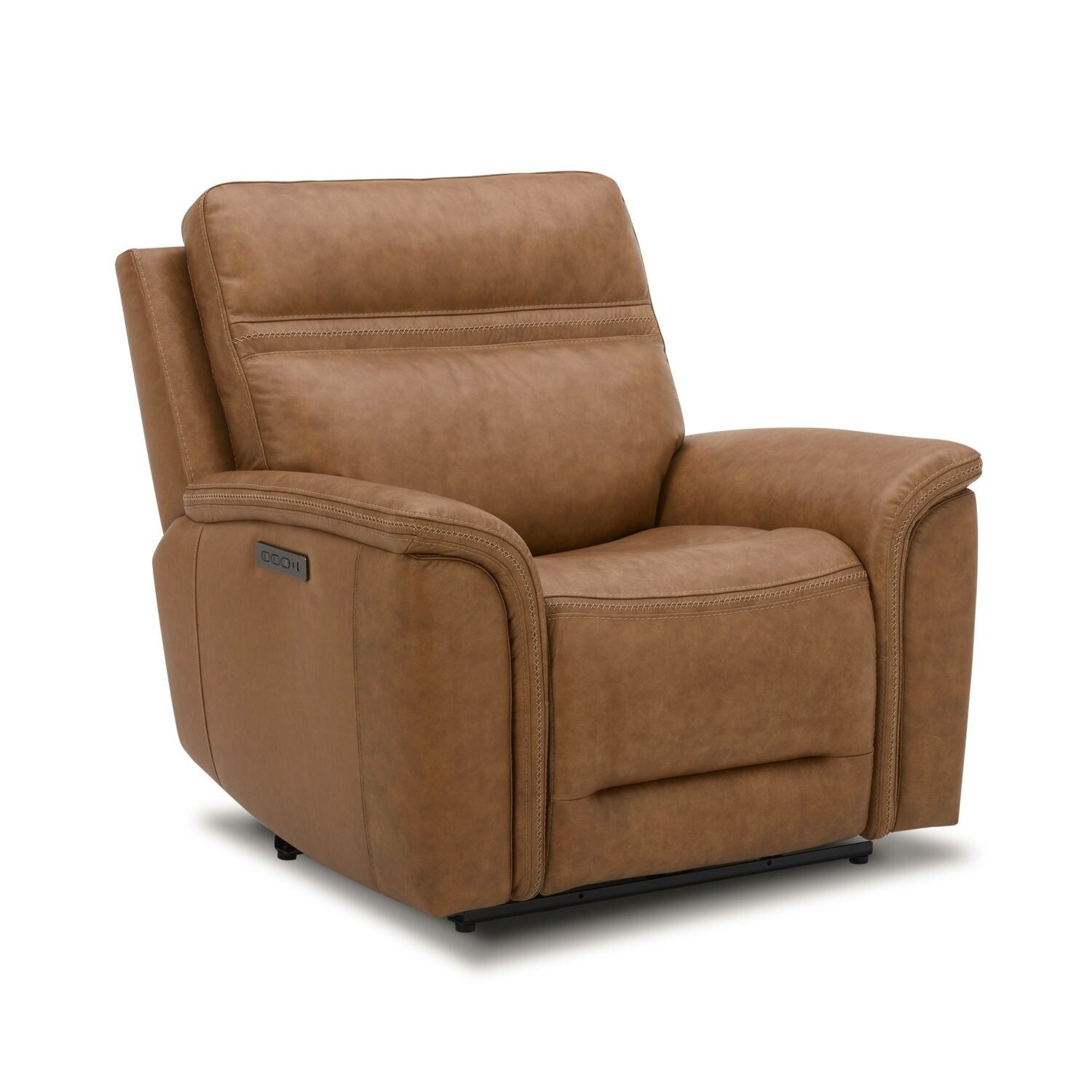 Fauteuil inclinable électrique en cuir Cooper - Camel