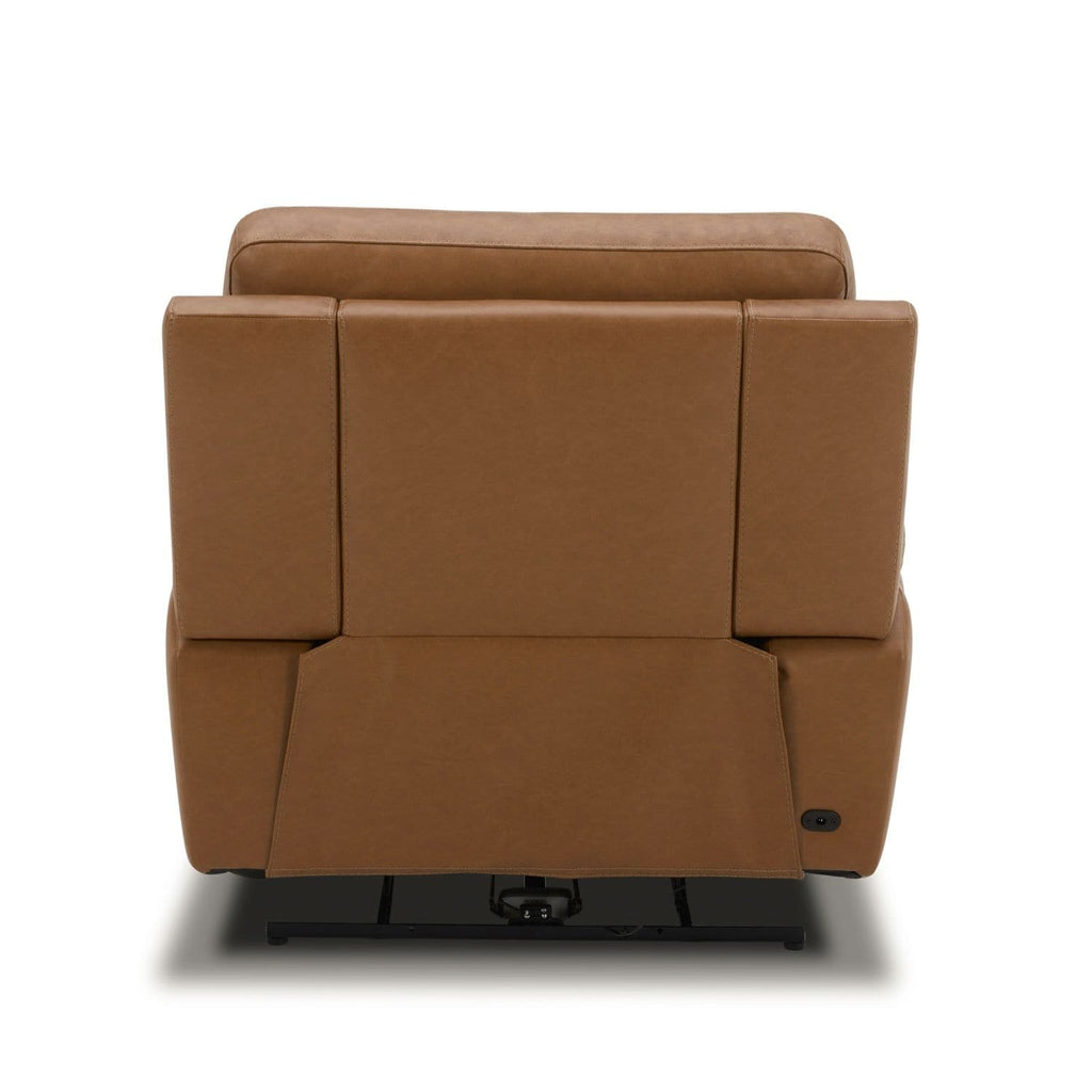 Fauteuil inclinable électrique en cuir Cooper - Camel