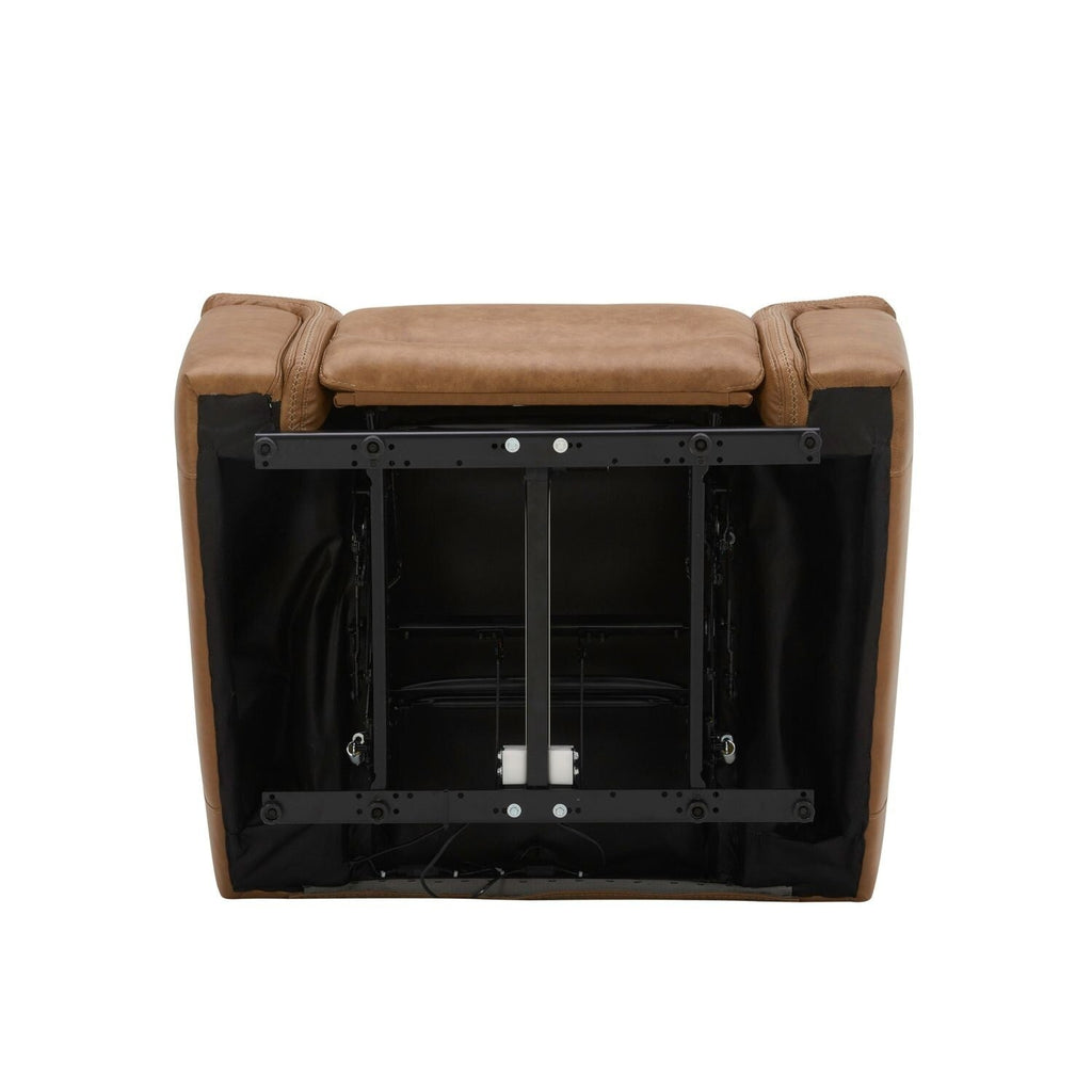 Fauteuil inclinable électrique en cuir Cooper - Camel