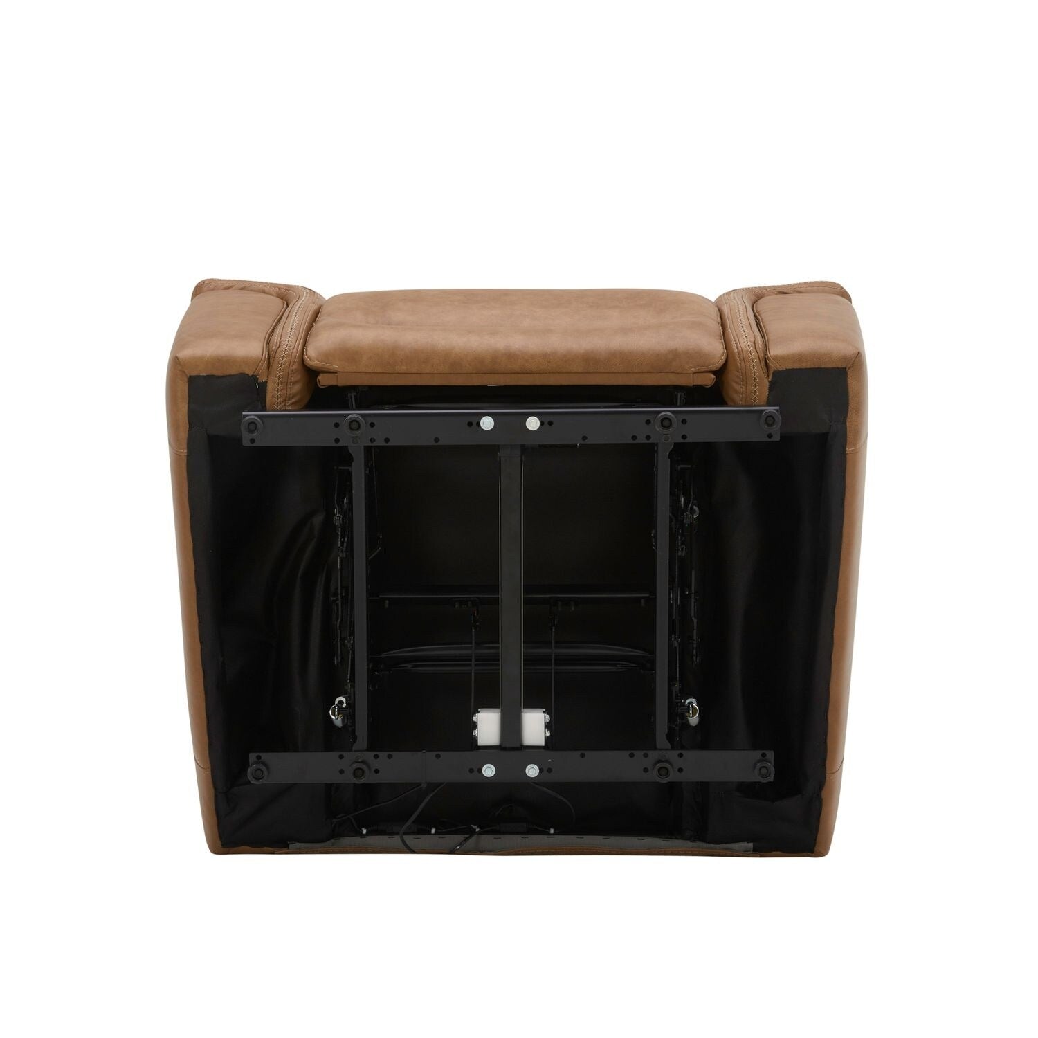 Fauteuil inclinable électrique en cuir Cooper - Camel