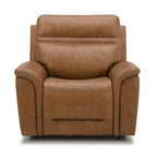 Fauteuil inclinable électrique en cuir Cooper - Camel