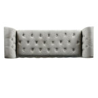 Banc de rangement style canapé en velours gris colombe Copper Grove Arum