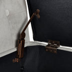 Banc de rangement style canapé en velours gris colombe Copper Grove Arum