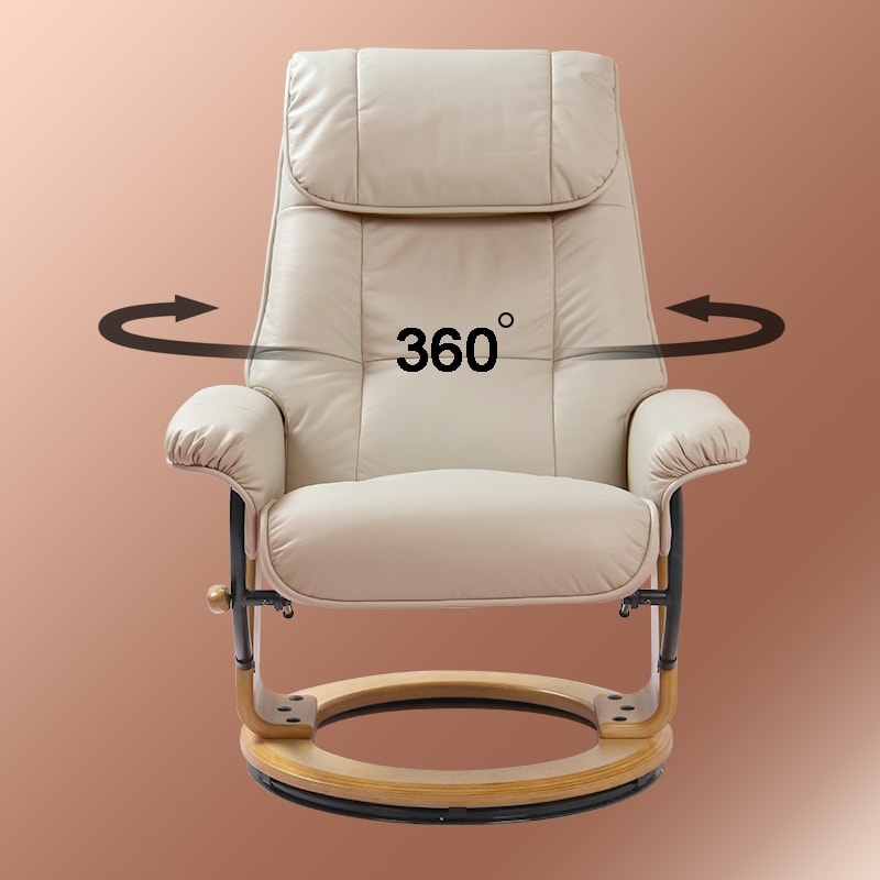 Fauteuil inclinable et pouf en cuir pleine fleur Copper Grove Caret