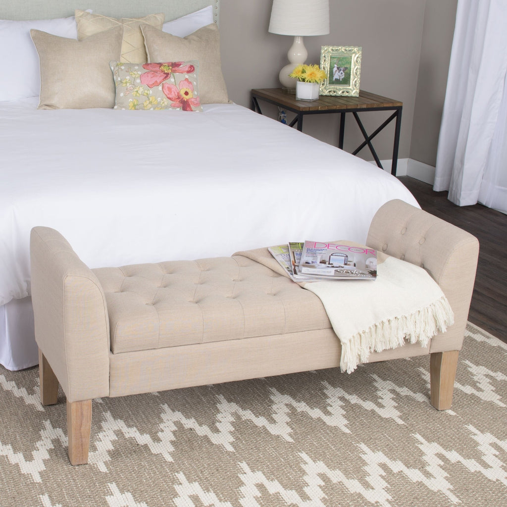 Banc de rangement capitonné Chugach de Copper Grove Sand Dune