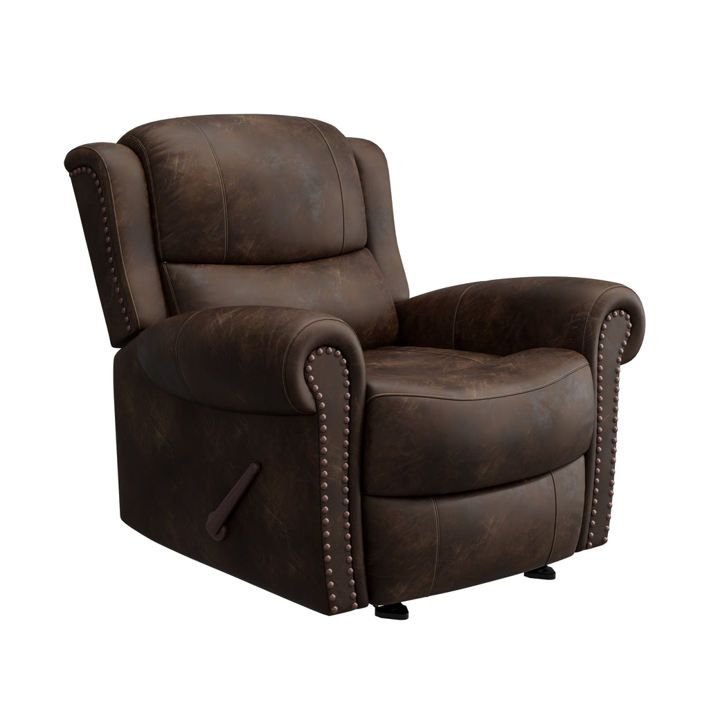 Fauteuil inclinable à bascule extra large Copper Grove Dilsen avec accoudoirs roulés