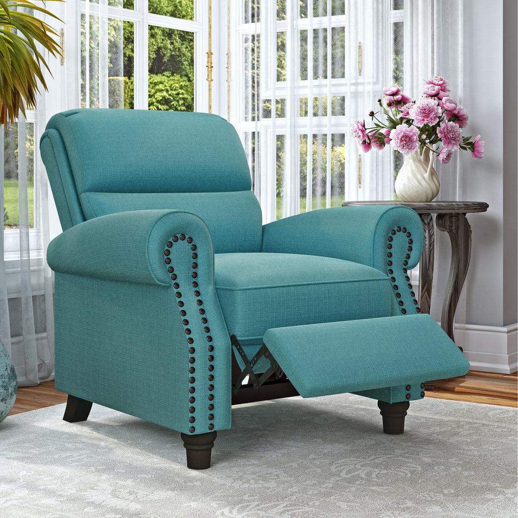 Fauteuil inclinable à dossier rabattable en lin Jessie de Copper Grove