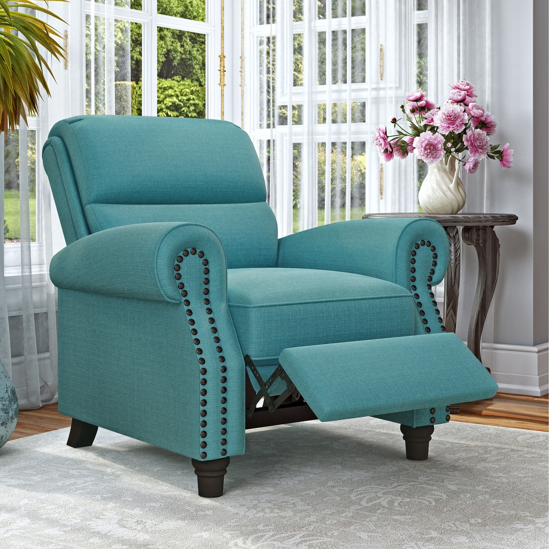 Fauteuil inclinable à dossier rabattable en lin Jessie de Copper Grove