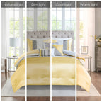 Ensemble de couette jaune Copper Grove Kiston 7 pièces