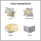 Ensemble de couette jaune Copper Grove Kiston 7 pièces