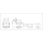 Fauteuil inclinable et ottoman en cuir Copper Grove Serrat