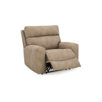 Fauteuil inclinable électrique Corbin, réglable, port USB, similicuir marron