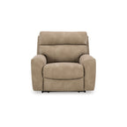 Fauteuil inclinable électrique Corbin, réglable, port USB, similicuir marron