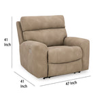 Fauteuil inclinable électrique Corbin, réglable, port USB, similicuir marron