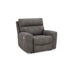 Fauteuil inclinable électrique Corbin, réglable, port USB, similicuir gris