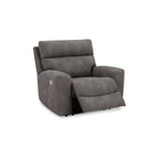 Fauteuil inclinable électrique Corbin, réglable, port USB, similicuir gris
