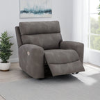 Fauteuil inclinable électrique Corbin, réglable, port USB, similicuir gris