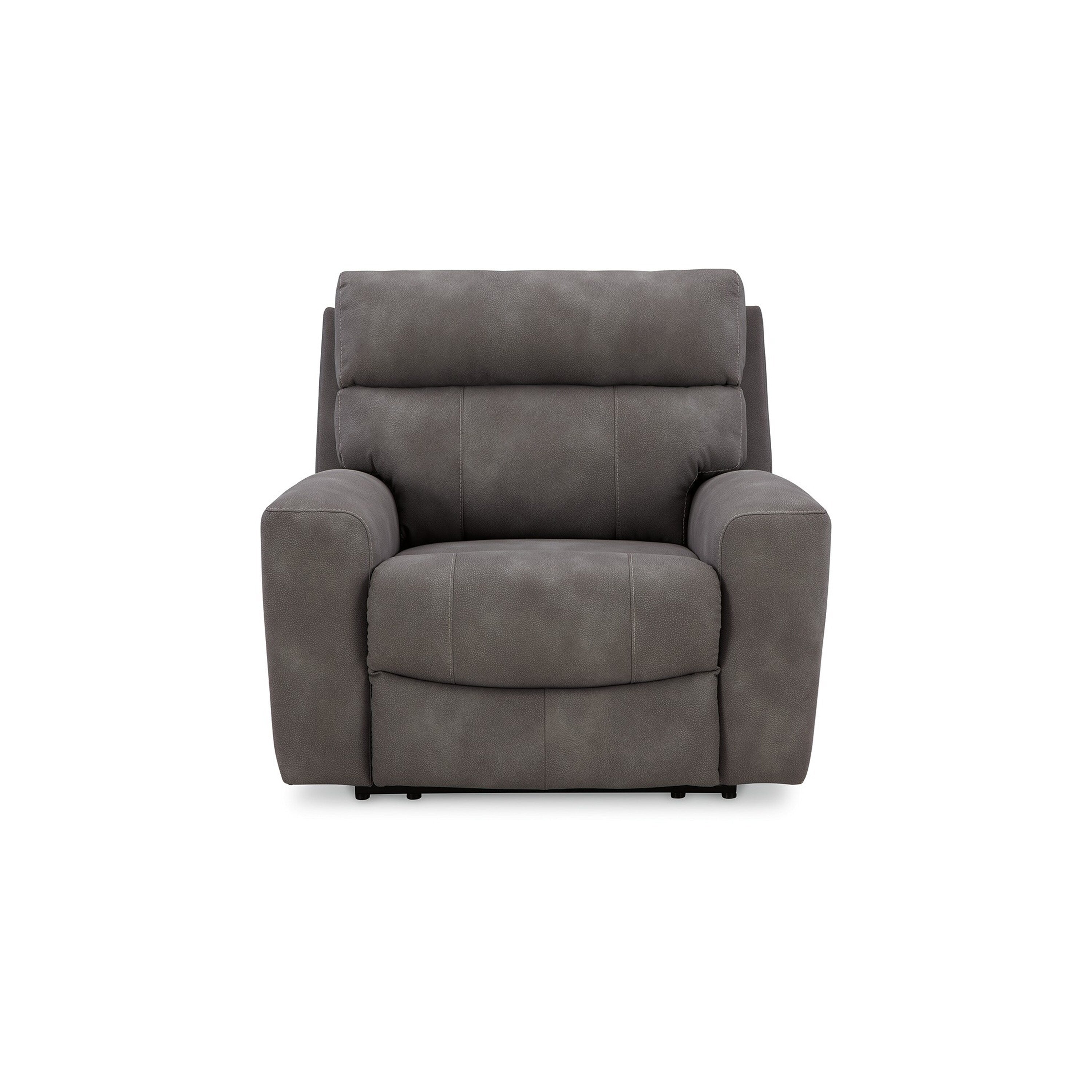 Fauteuil inclinable électrique Corbin, réglable, port USB, similicuir gris