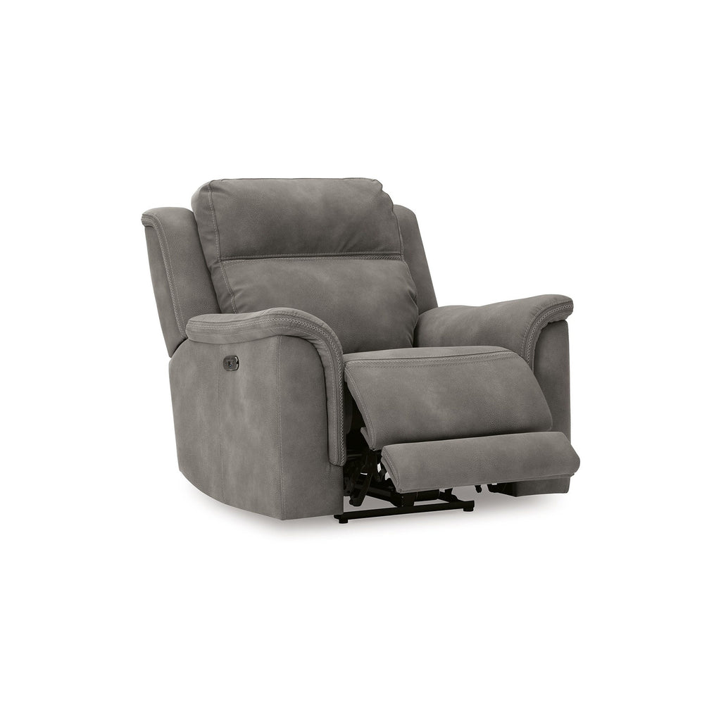 Fauteuil inclinable électrique Corbin, zéro tirage USB, similicuir gris ardoise