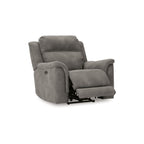 Fauteuil inclinable électrique Corbin, zéro tirage USB, similicuir gris ardoise