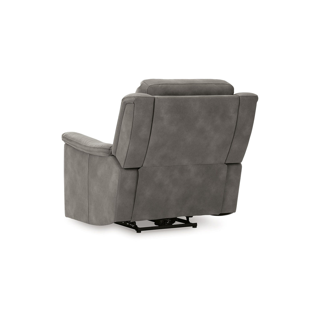 Fauteuil inclinable électrique Corbin, zéro tirage USB, similicuir gris ardoise