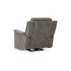 Fauteuil inclinable électrique Corbin, zéro tirage USB, similicuir gris ardoise