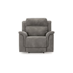 Fauteuil inclinable électrique Corbin, zéro tirage USB, similicuir gris ardoise