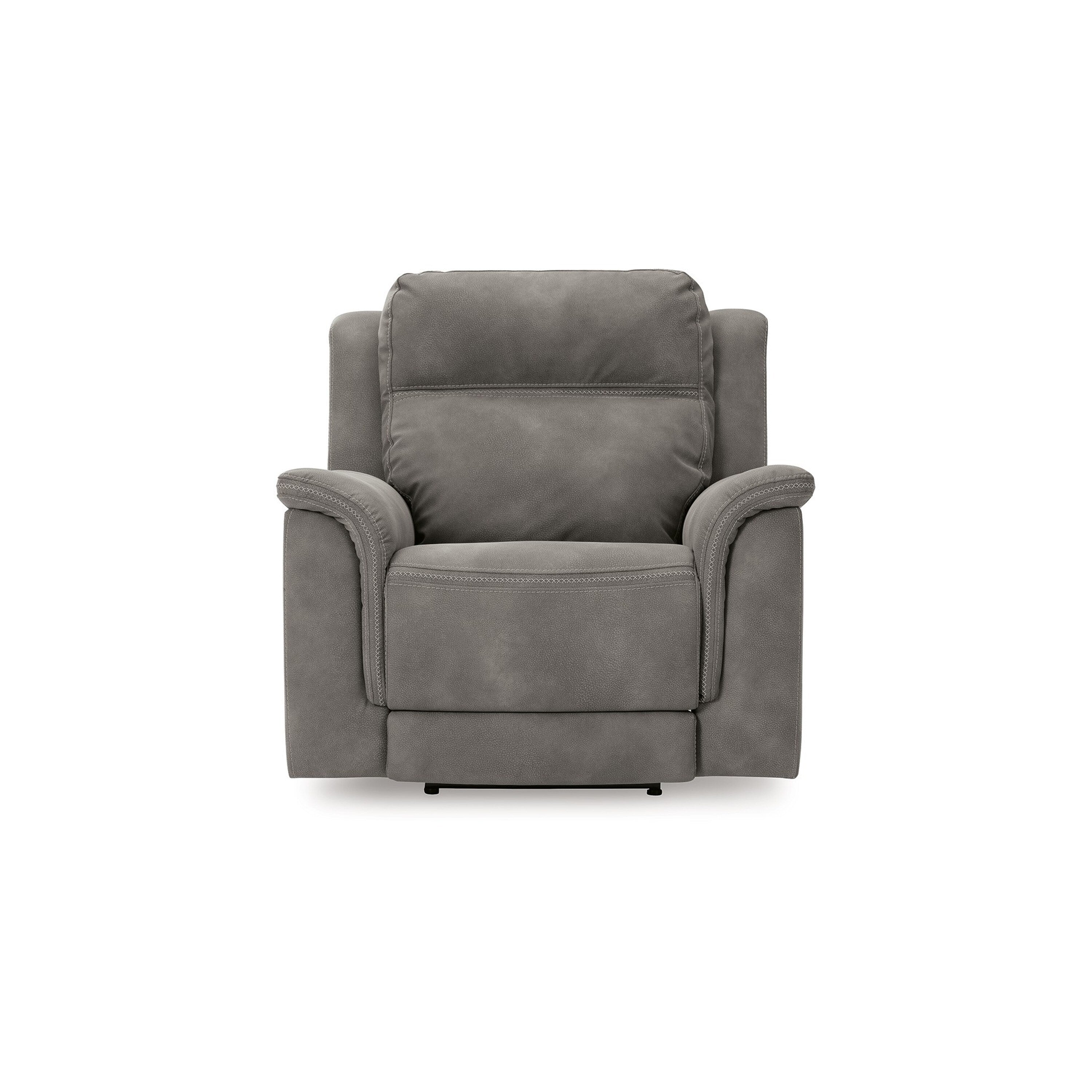Fauteuil inclinable électrique Corbin, zéro tirage USB, similicuir gris ardoise