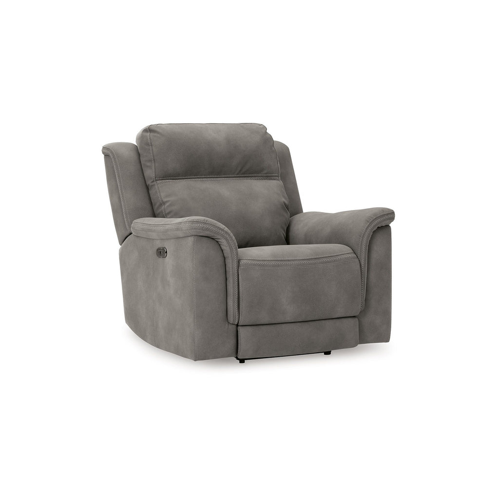 Fauteuil inclinable électrique Corbin, zéro tirage USB, similicuir gris ardoise