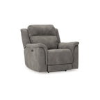 Fauteuil inclinable électrique Corbin, zéro tirage USB, similicuir gris ardoise