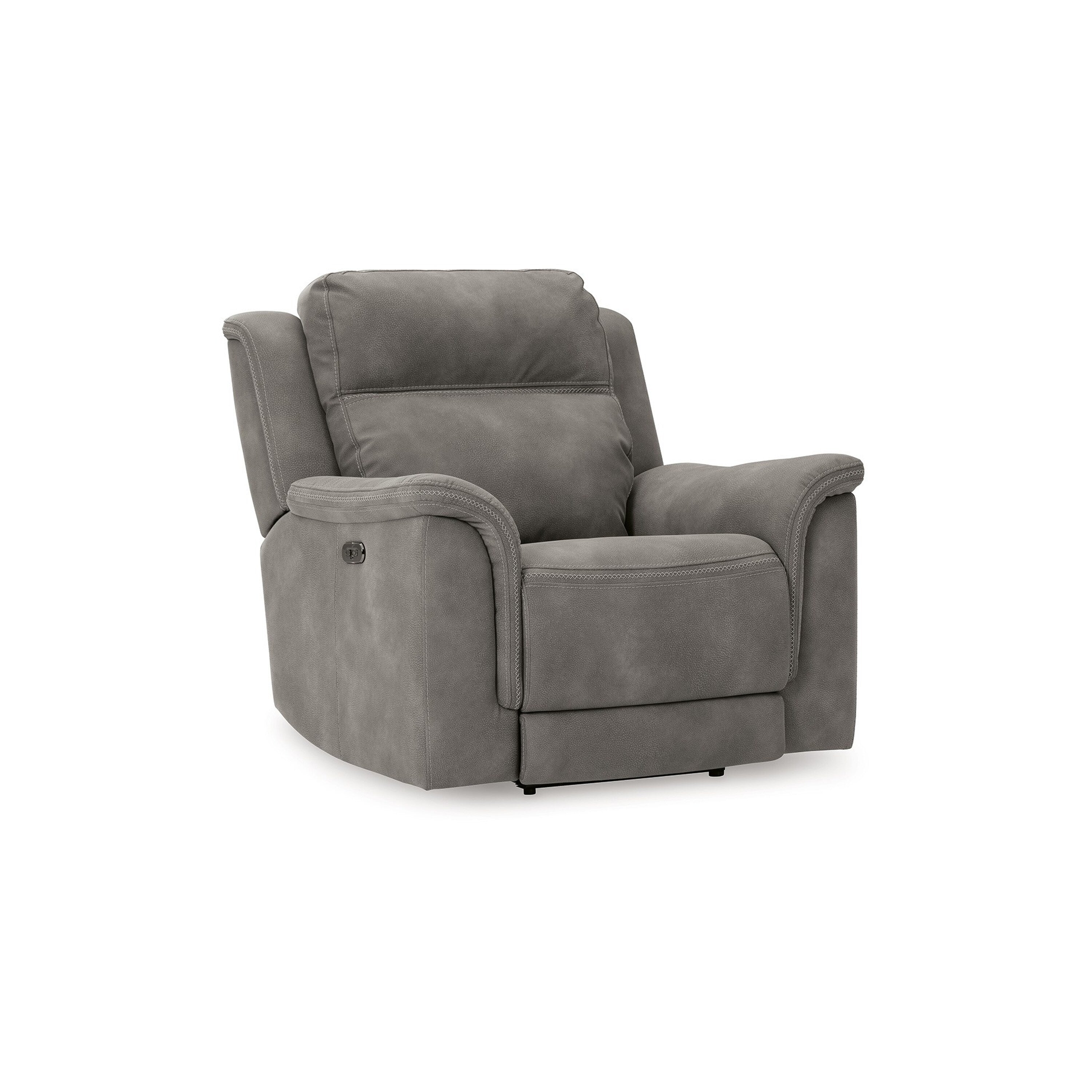 Fauteuil inclinable électrique Corbin, zéro tirage USB, similicuir gris ardoise