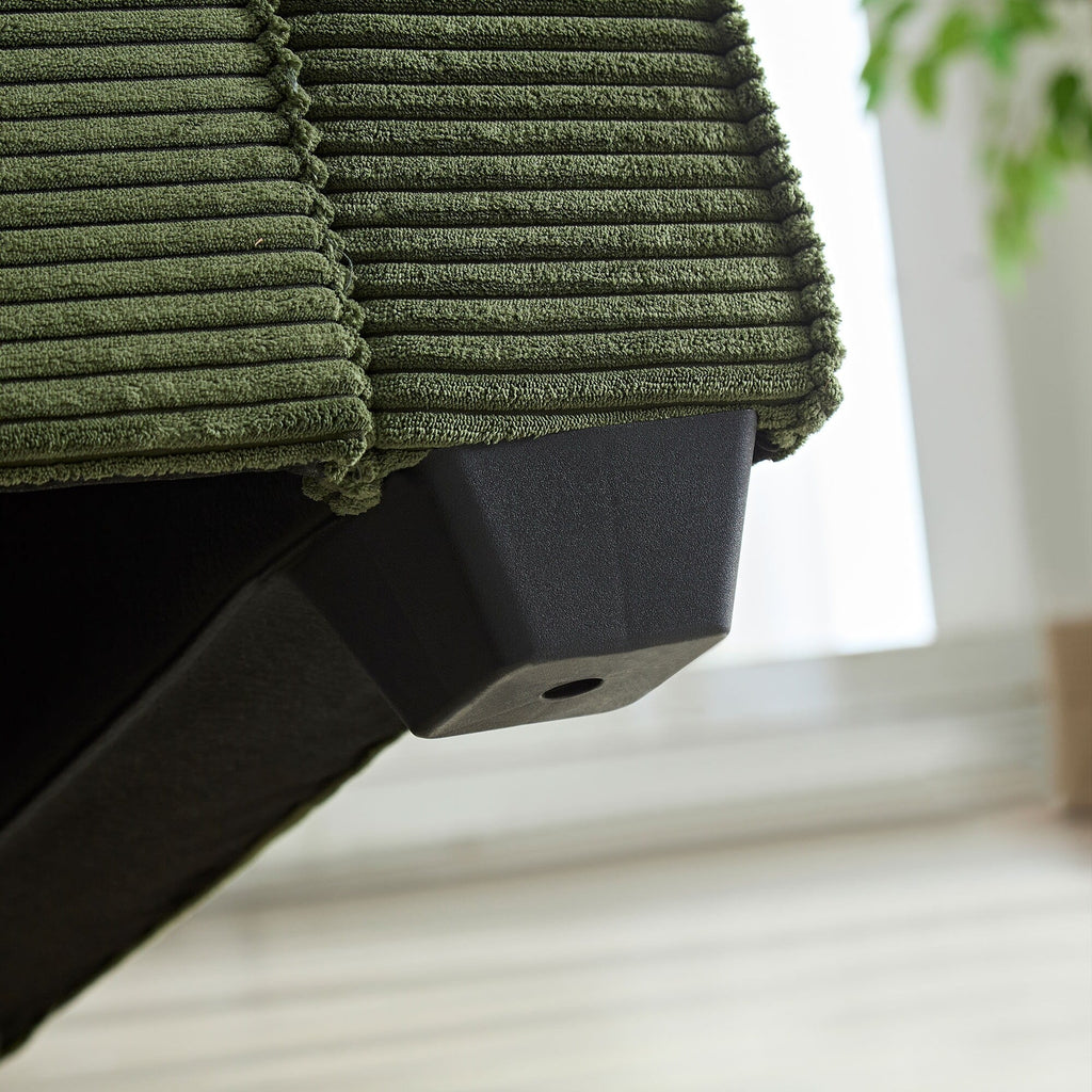 Canapé 3 places en velours côtelé avec porte-gobelet et rangement