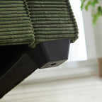 Canapé 3 places en velours côtelé avec porte-gobelet et rangement