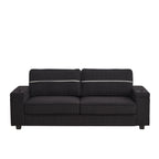 Canapé 3 places en velours côtelé avec ports USB et porte-gobelets