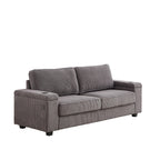 Canapé 3 places en velours côtelé avec ports USB et porte-gobelets