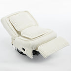 Fauteuil inclinable pivotant à 360° en velours côtelé avec coussins